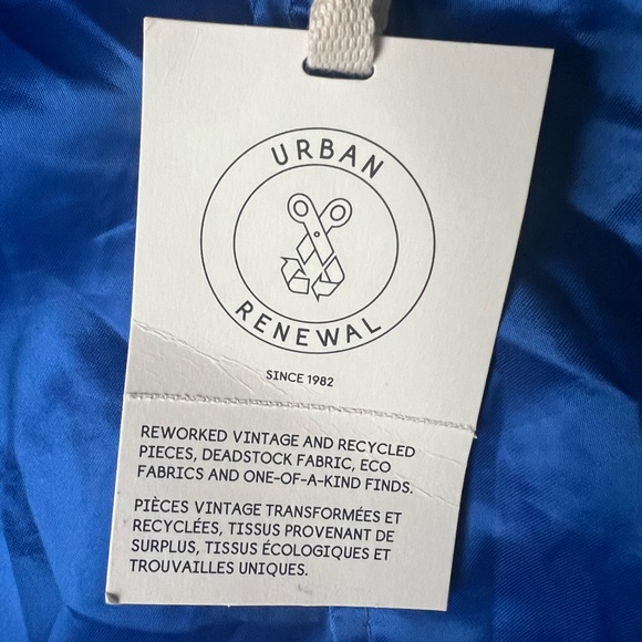 Urban Renewal VTG Hartwell Made USA Blue Nylon Jacket Small Medium Satin Jacket - Picture 4 of 10